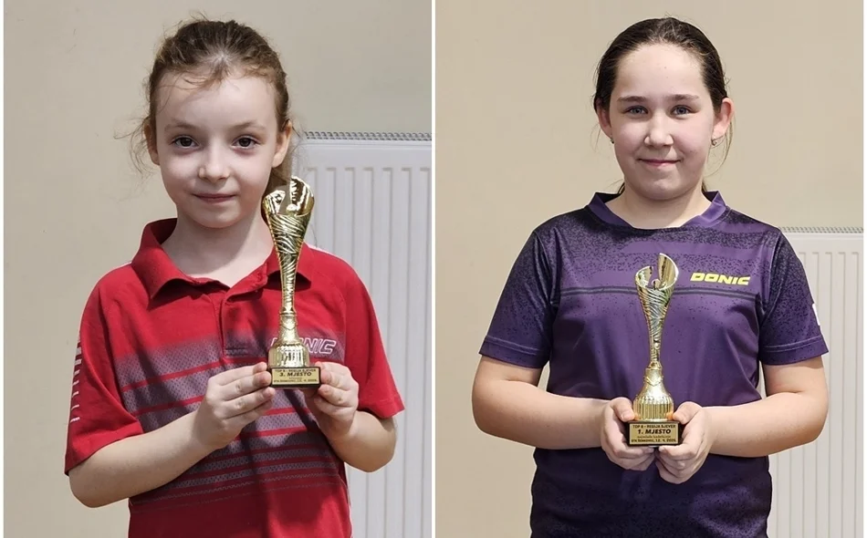 Lea Kos i Mila Hrkec s osvojenim trofejima