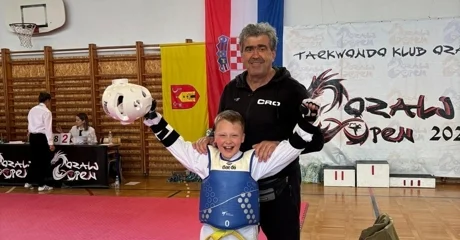 Luka Marčec s trenerom Esadom Garibovićem