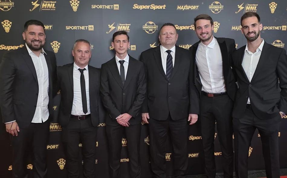 Predstavnici NK Varaždina: Toni Dalić, Nikola Šafarić, Dimitar Mitrovski, Dražen Vitez, Oliver Zelenika i Frane Maglica