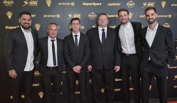 Predstavnici NK Varaždina: Toni Dalić, Nikola Šafarić, Dimitar Mitrovski, Dražen Vitez, Oliver Zelenika i Frane Maglica