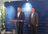 Siniša Hajdaš Dončić i Neven Bosilj na konferenciji za novinare u Hrvatskom saboru