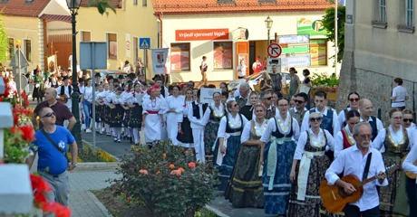 Mimohod sudionika gradskim ulicama uz nastup na glavnome trgu
