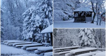 FOTO Prvo pravo zahlađenje vrh Ivančice prekrilo snježnim pokrivačem