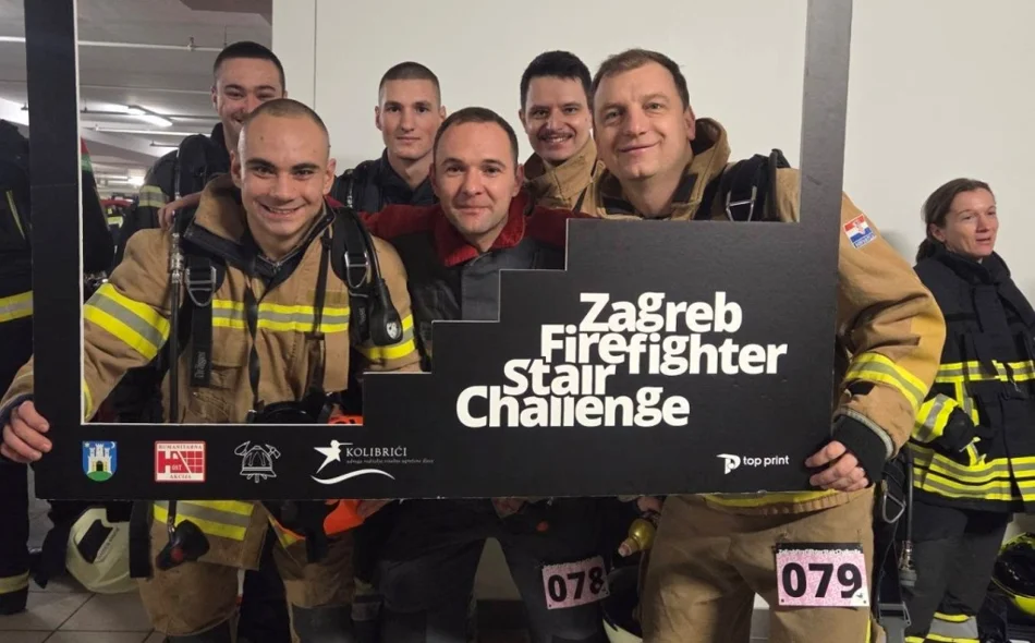 Uvijek prvi kada treba pomoći - Varaždinski vatrogasci utrkivali se do 31. kata nebodera za Udrugu Kolibrići