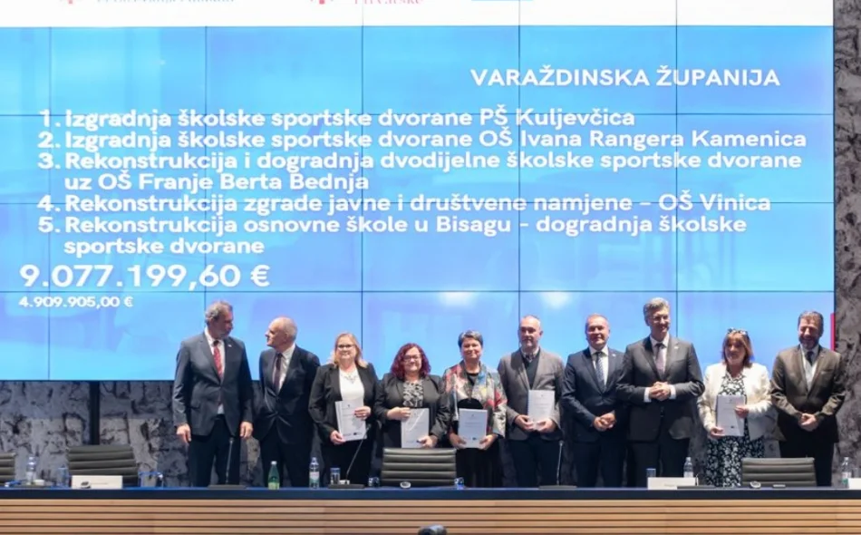 Stiže novih 4,9 milijuna eura za školske dvorane u Varaždinskoj županiji