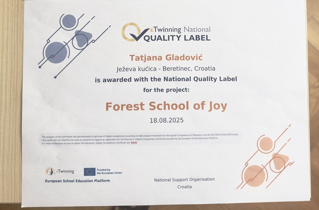 Djecji vrtic Jezeva kucica Beretinec certifikat 1 20250905