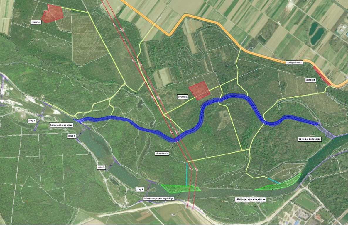 Pregledna situacija rukavca C.2 Institut za elektroprivredu d.d