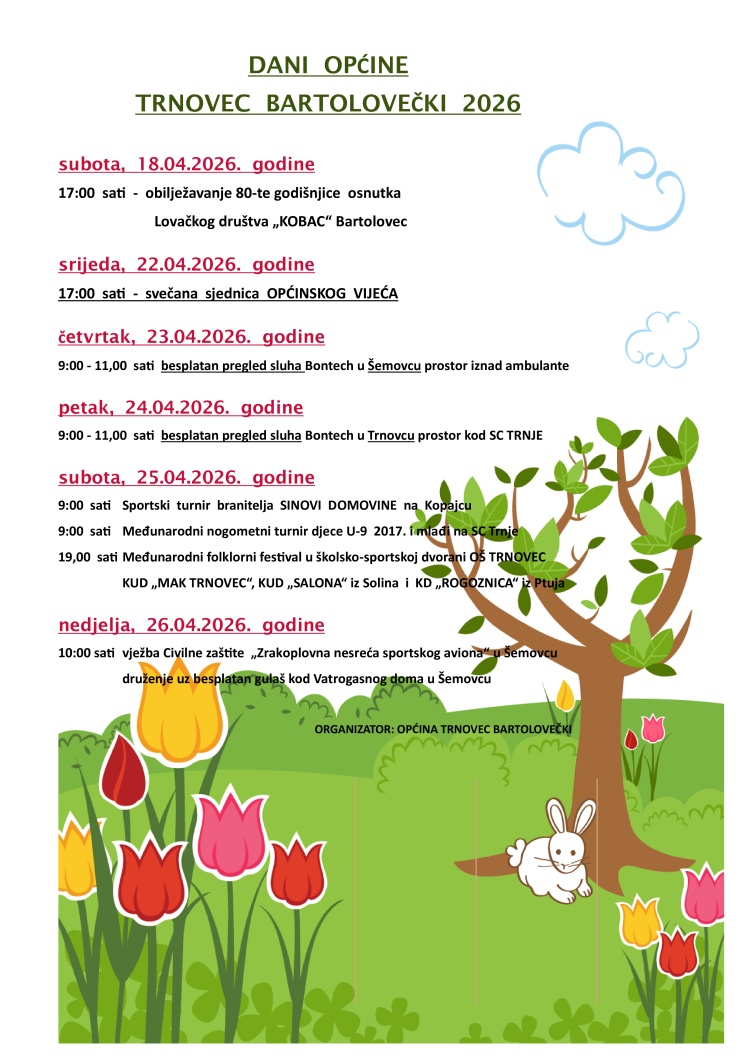 plakat Dani Opcine Trnovec Bartolovecki 2026